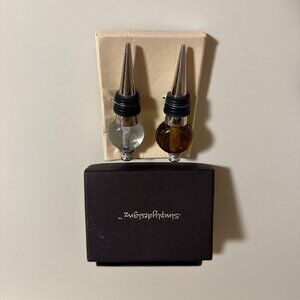 Simplicity Wine Bottle Stoppers - Clear and Brown